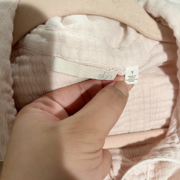 Skin Light Pink Gauze Button-down Cover-up Shirt Dress 1 Small - Picture 5 of 6